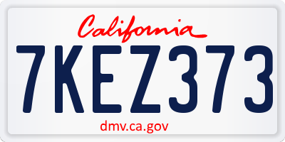 CA license plate 7KEZ373
