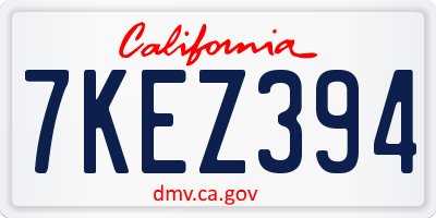 CA license plate 7KEZ394