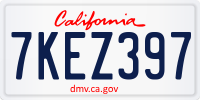 CA license plate 7KEZ397