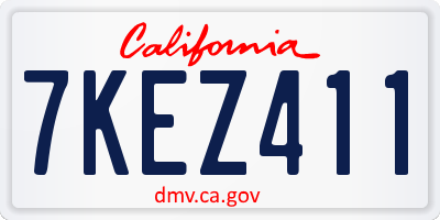 CA license plate 7KEZ411