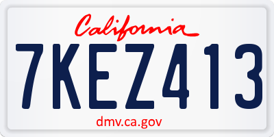 CA license plate 7KEZ413