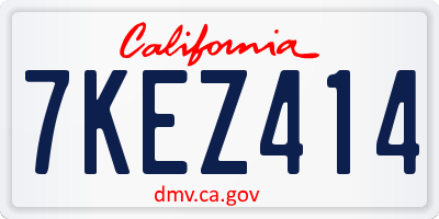 CA license plate 7KEZ414