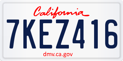 CA license plate 7KEZ416
