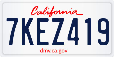 CA license plate 7KEZ419