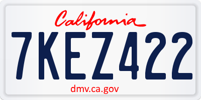CA license plate 7KEZ422