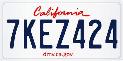 CA license plate 7KEZ424