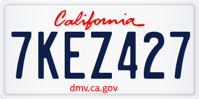 CA license plate 7KEZ427