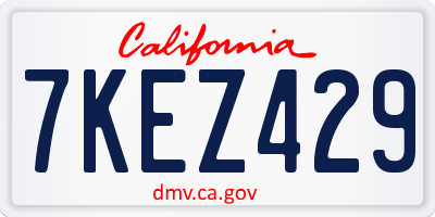CA license plate 7KEZ429