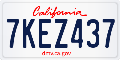 CA license plate 7KEZ437