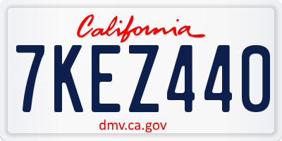 CA license plate 7KEZ440