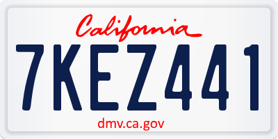 CA license plate 7KEZ441