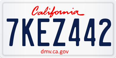CA license plate 7KEZ442
