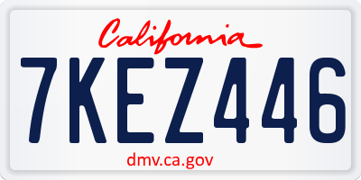 CA license plate 7KEZ446