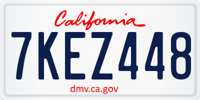 CA license plate 7KEZ448