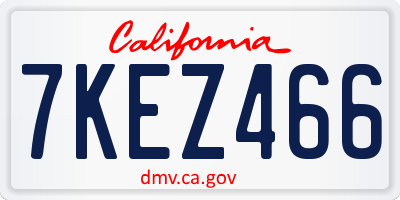 CA license plate 7KEZ466