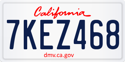 CA license plate 7KEZ468