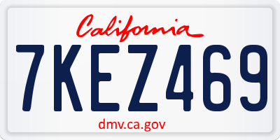 CA license plate 7KEZ469