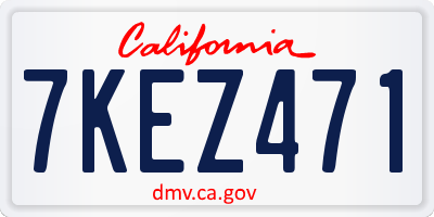 CA license plate 7KEZ471