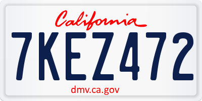 CA license plate 7KEZ472