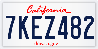CA license plate 7KEZ482