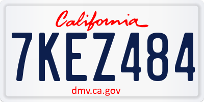 CA license plate 7KEZ484