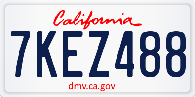 CA license plate 7KEZ488