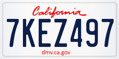 CA license plate 7KEZ497