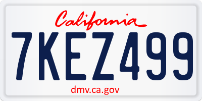 CA license plate 7KEZ499
