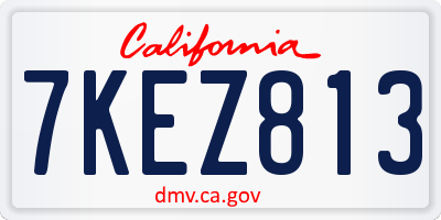 CA license plate 7KEZ813