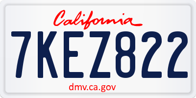 CA license plate 7KEZ822
