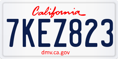 CA license plate 7KEZ823