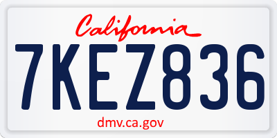 CA license plate 7KEZ836