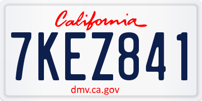 CA license plate 7KEZ841
