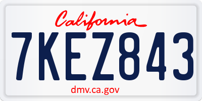 CA license plate 7KEZ843