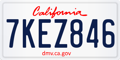 CA license plate 7KEZ846