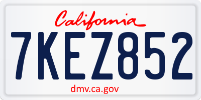 CA license plate 7KEZ852