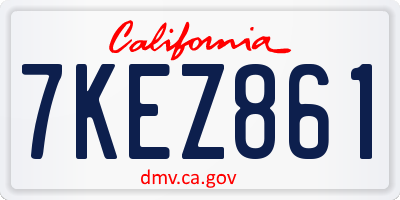 CA license plate 7KEZ861