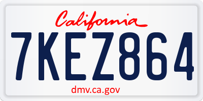 CA license plate 7KEZ864
