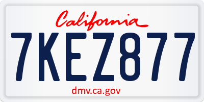 CA license plate 7KEZ877