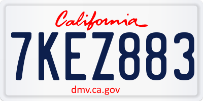 CA license plate 7KEZ883