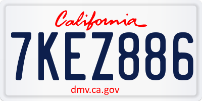 CA license plate 7KEZ886