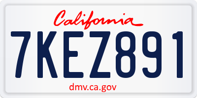 CA license plate 7KEZ891