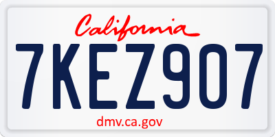 CA license plate 7KEZ907