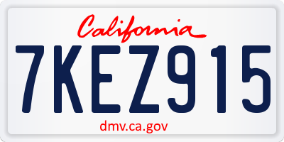 CA license plate 7KEZ915