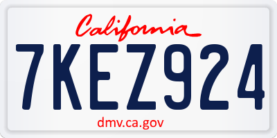 CA license plate 7KEZ924