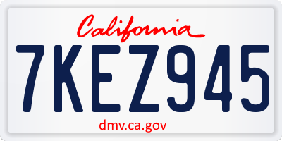 CA license plate 7KEZ945