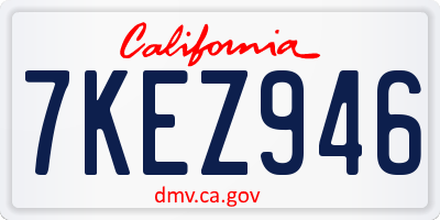 CA license plate 7KEZ946