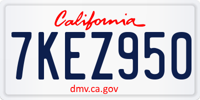 CA license plate 7KEZ950