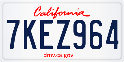 CA license plate 7KEZ964