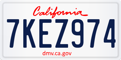 CA license plate 7KEZ974